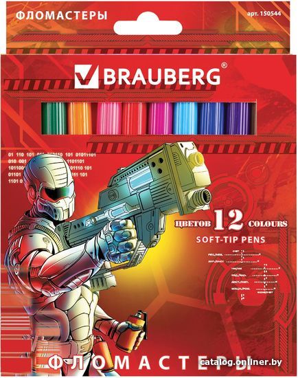 

Фломастеры BRAUBERG Star patrol 150544 (12 шт.)