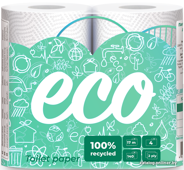 

Туалетная бумага Sipto Eco двухслойная (4 рулона)
