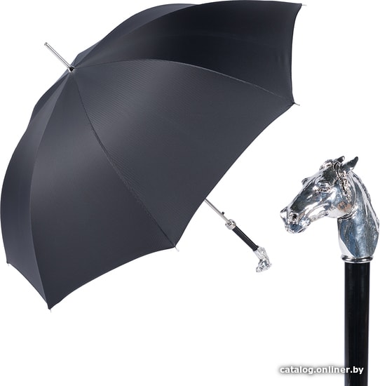 

Зонт-трость Pasotti Horse Silver StripesS Black