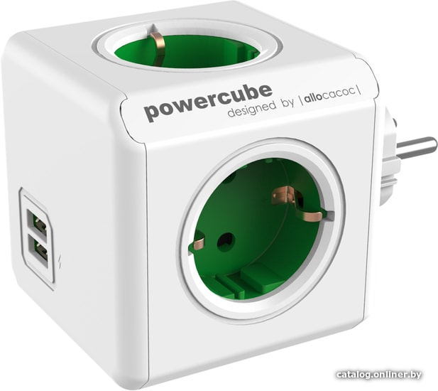 

Разветвитель Allocacoc PowerCube 4 (белый/зеленый)
