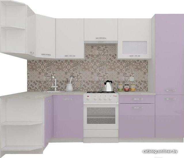 

Готовая кухня ВерсоМебель Готовая кухня ЭкоЛайт-6 1.3x2.8 правая (белый/вереск)