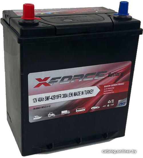 

Автомобильный аккумулятор XFORCE Asia 40 JL+ (40 А·ч)