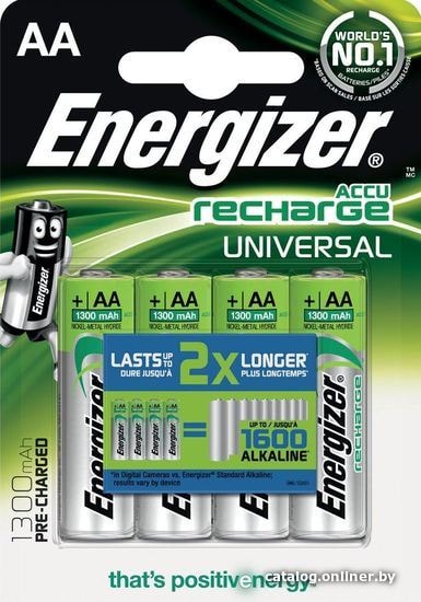 

Аккумулятор Energizer Recharge Universal AA 1300mAh 4 шт.