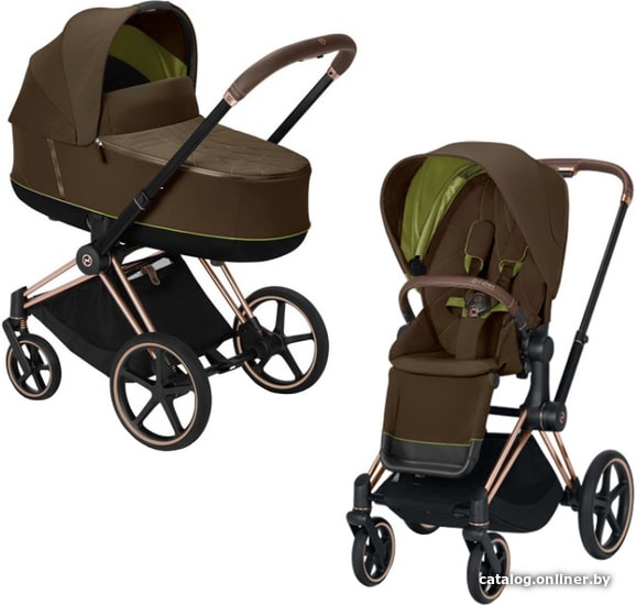 

Универсальная коляска Cybex Priam 2020 (khaki green, рама розовое золото)