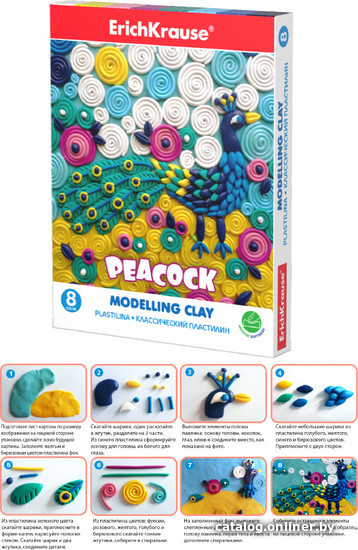 

Пластилин Erich Krause Peacock 55888 (8 цв)