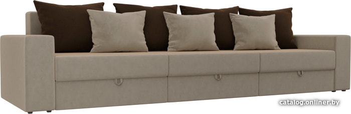 

Диван Лига диванов Мэдисон Long 106160 (микровельвет, бежевый/коричневый/бежевый)