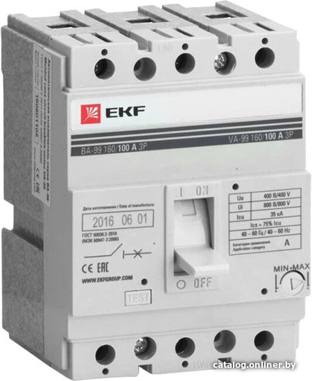 

Выключатель автоматический EKF PROxima ВА-99 160125А 3P 35кА mccb99-160-125