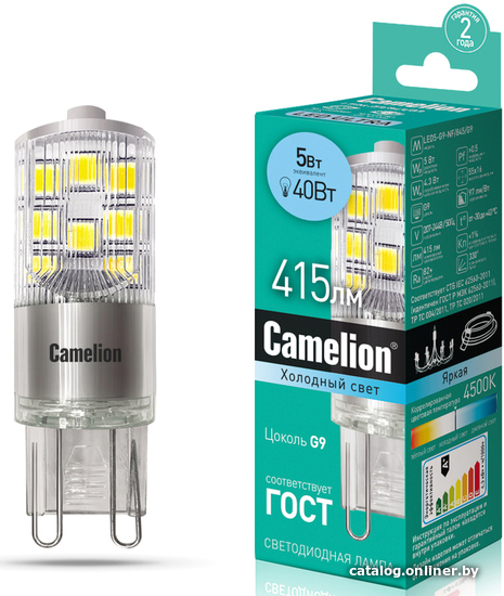 

Светодиодная лампочка Camelion LED5-G9-NF/845/G9