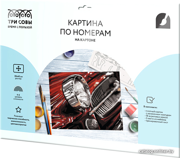 

Картина по номерам Три совы Ретро-автомобиль КК_44054