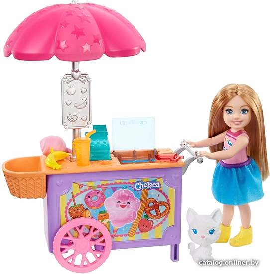 

Кукла Barbie Челси Магазин Кафе с тележкой и аксессуарами GHV76