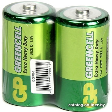 

Батарейка GP R20/2SH Greencell (20/200)