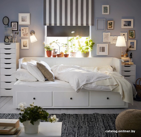 Ikea Хемнэс 200x160 (белый) 603.542.20 кровать-тахту купить в Минске