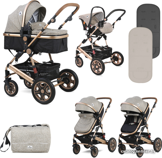 

Универсальная коляска Lorelli Lora (3 в 1, pearl beige)
