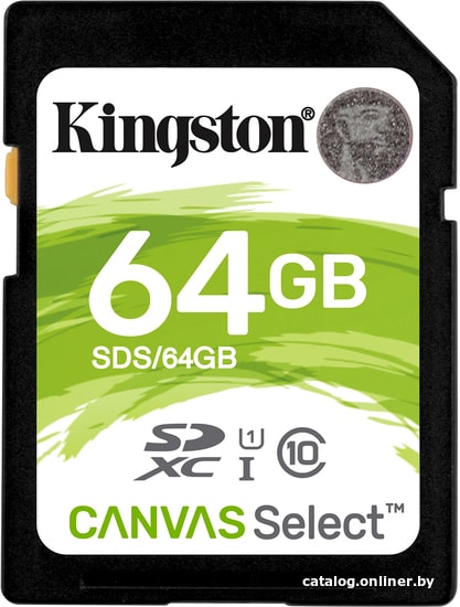 

Карта памяти Kingston Canvas Select SDS/64GB SDXC 64GB