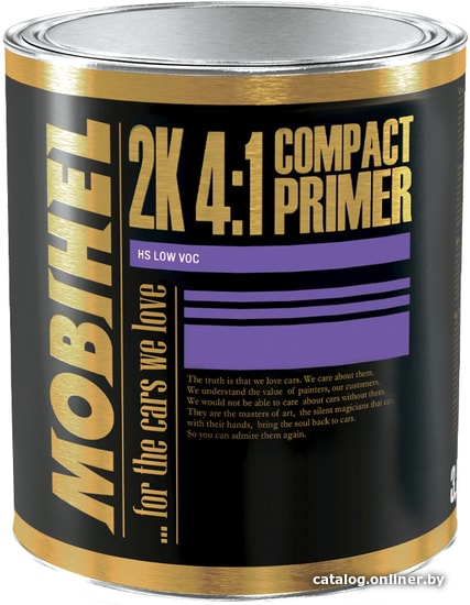 

Автомобильный грунт Mobihel 2K HS 4:1 компактпраймер LOW VOC черный 1л 41958112
