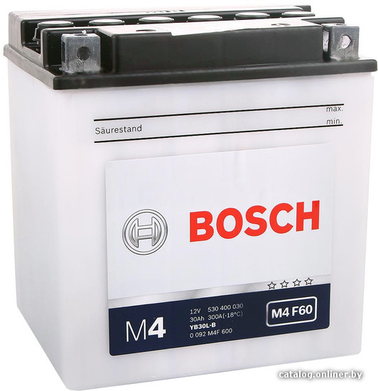 

Мотоциклетный аккумулятор Bosch M4 YB30L-B 530 400 030 (30 А·ч)