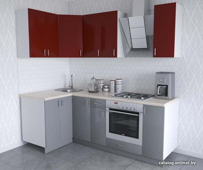 

Готовая кухня Хоум Лайн Кристалл Люкс 1200х2200 угловой (серый пыльный/бургундский гл.)