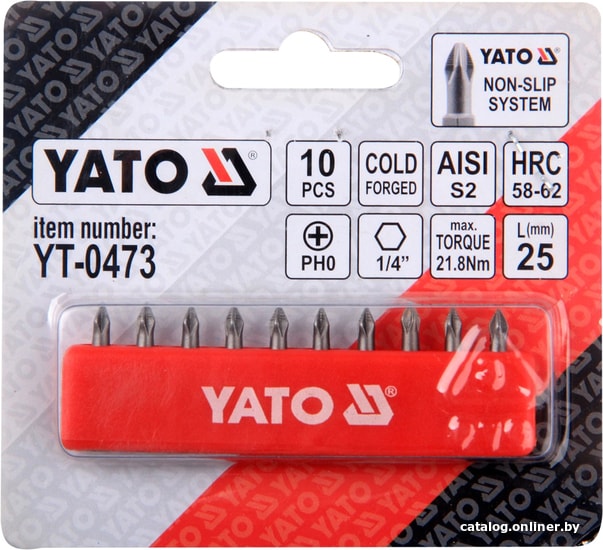 

Набор бит Yato YT-0473 (10 предметов)
