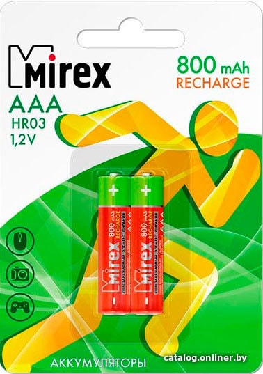 

Аккумулятор Mirex AAA 800mAh 2 шт HR03-08-E2