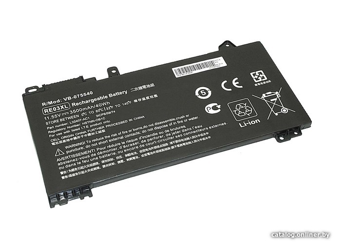 

Аккумуляторы для ноутбуков RageX HP ProBook 430 G6 (RE03-3S1P) 11.55В 3500мАч, черный