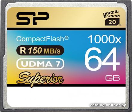 

Карта памяти Silicon-Power Superior CF 1000X SP064GBCFC1K0V10 64Gb