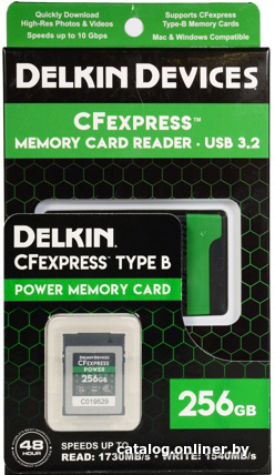 

Карта памяти Delkin Devices CFexpress Reader and Card Bundle 256GB DCFX1-256-R