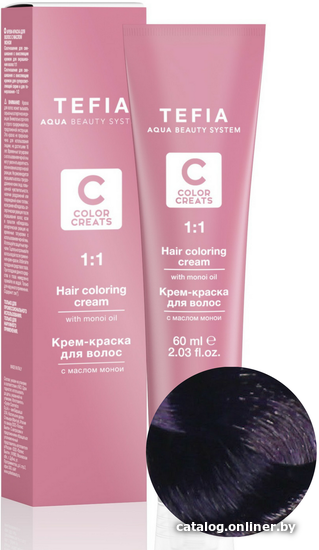 

Крем-краска для волос Tefia Color Creats 4/7 (брюнет фиолетовый)