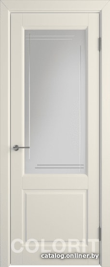 

Межкомнатная дверь Юркас Colorit К1 ДО 90x200 (латте эмаль, матовое с фрезеровкой полосы)