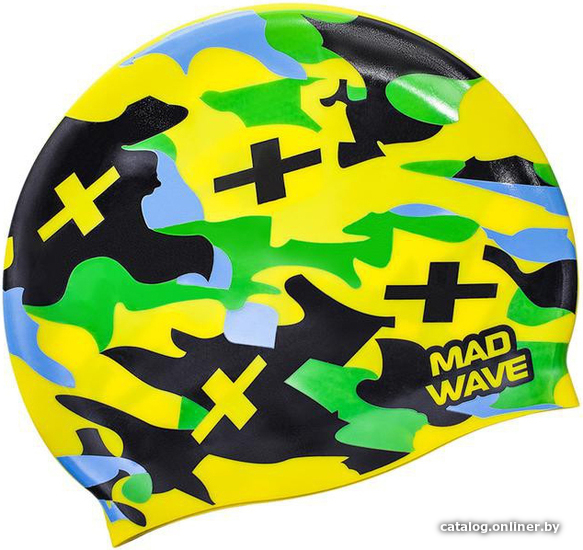 

Шапочка для плавания Mad Wave Camouflage (желтый)
