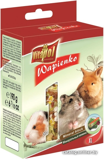 

Корм для грызунов Vitapol Камень минеральный с овощами 190 г