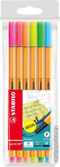 

Набор капиллярных ручек Stabilo Point 88 88/6 (6 цв)
