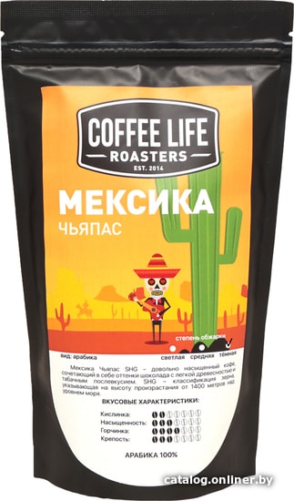 

Кофе Coffee Life Roasters Мексика Чьяпас в зернах 250 г