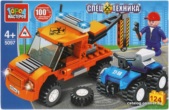 

Конструктор Город мастеров Спецтехника 5097-PZ Эвакуатор с квадроциклом