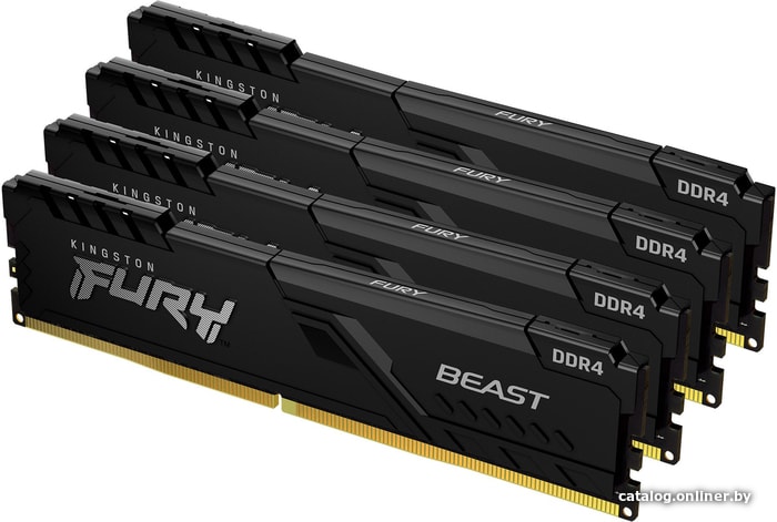 

Оперативная память Kingston FURY Beast 4x16GB DDR4 PC4-24000 KF430C16BBK4/64