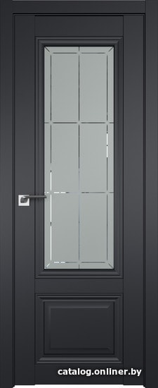 

Межкомнатная дверь ProfilDoors 2.103U 70x200 (черный матовый, стекло гравировка 1)