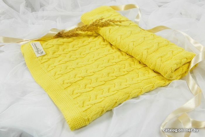 

Плед Amarobaby Pure Love. Косичка 75x105 (желтый)