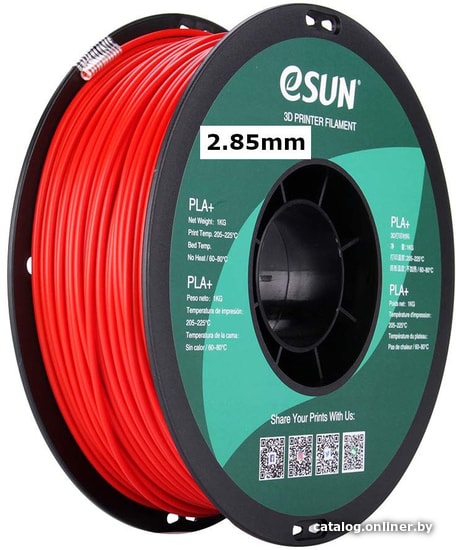 

Пластик eSUN PLA+ 2.85 мм 1000 г (красный)