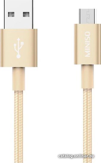 

Кабель Miniso 2239 USB Type A - microUSB (1 м, золотистый)