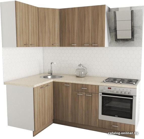 

Готовая кухня Хоум Лайн Луиза Люкс 1200x2100 угловой (древесина шорвуд/древесина шорвуд)