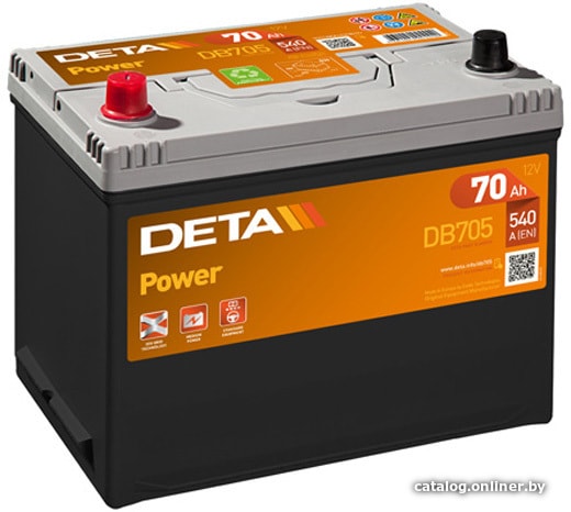 

Автомобильный аккумулятор DETA Power DB705 (70 А·ч)