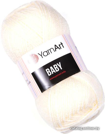 

Пряжа для вязания Yarnart Baby 100% акрил 502 50 г (150 м, молочный)