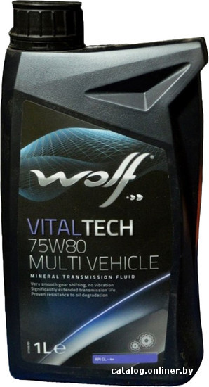 

Трансмиссионное масло Wolf VitalTech 75W-80 Multi Vehicle 1л