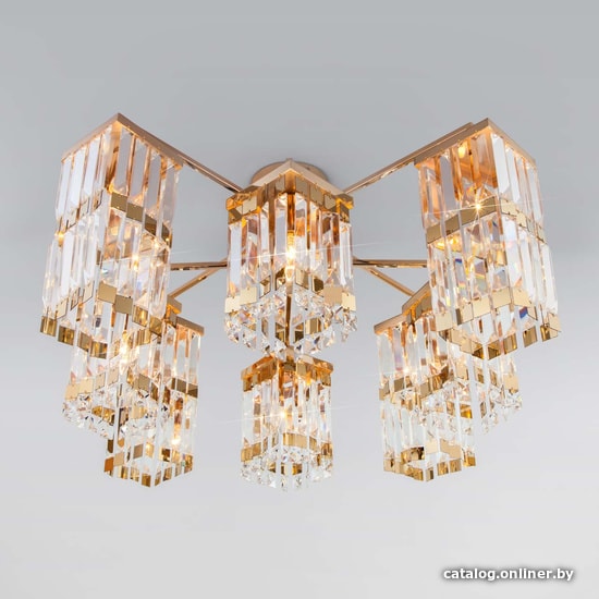 

Припотолочная люстра Евросвет Strotskis 10100/8 (Золото-Прозрачный хрусталь)