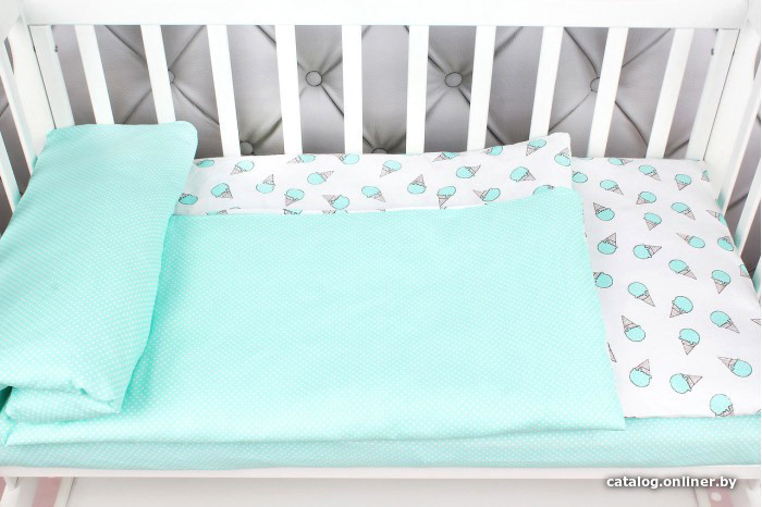 

Постельное белье Amarobaby Baby Boom КПБ-3 Мороженки (мята)