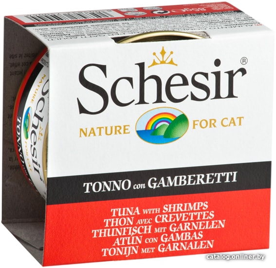 

Консервированный корм для кошек Schesir Tuna with Shrimps 85 г