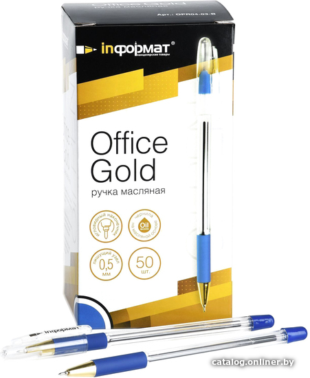 

Ручка масляная inФормат Office Gold OPR04-03-B (синий)