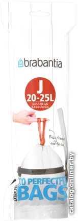 

Пакеты для мусора Brabantia PerfectFit J 23 л 115585 (20 шт, белый)