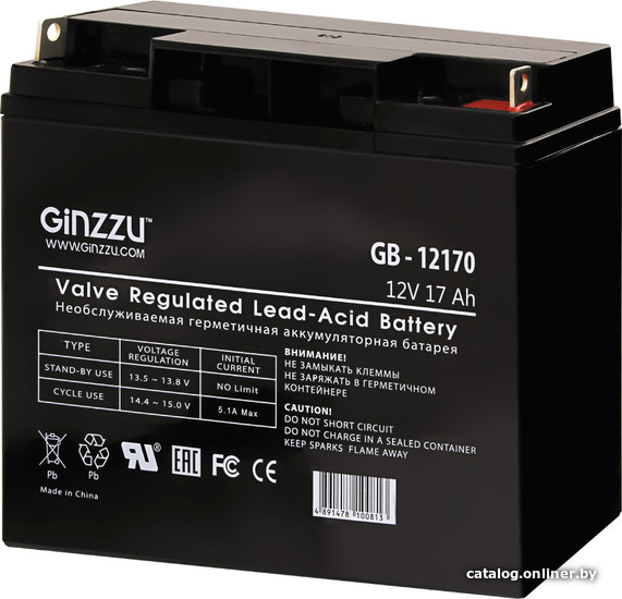 

Аккумулятор для ИБП Ginzzu GB-12170 (12В/17 А·ч)
