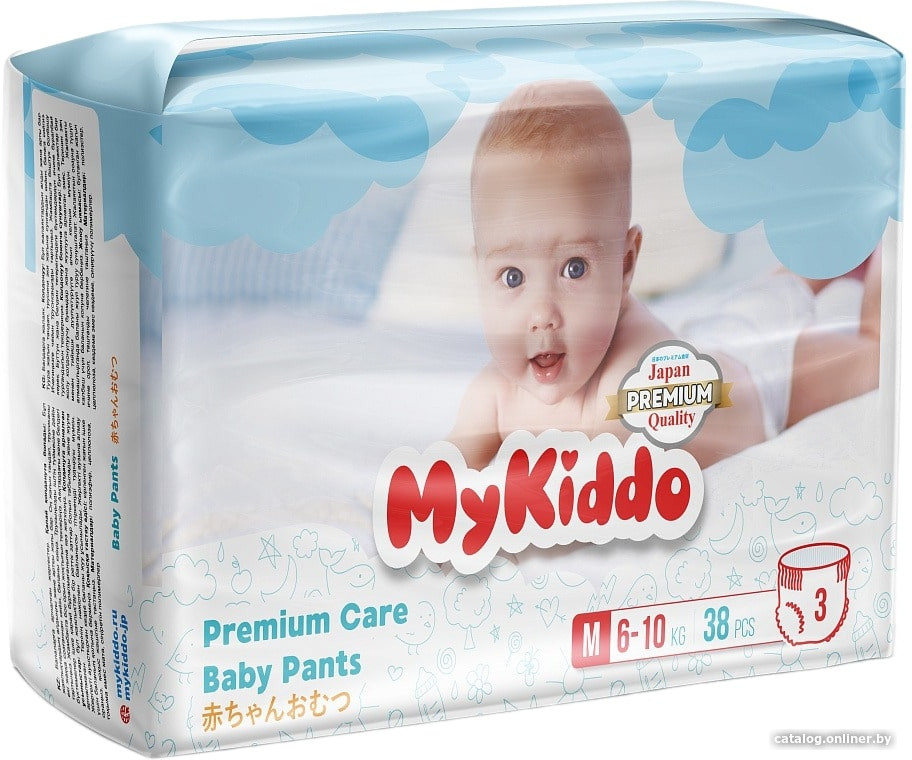 

Трусики-подгузники MyKiddo Premium M 6-10 кг (38 шт)