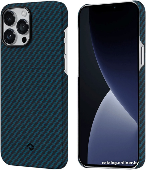 

Чехол для телефона Pitaka MagEZ Case 2 для iPhone 13 Pro Max (twill, черный/синий)